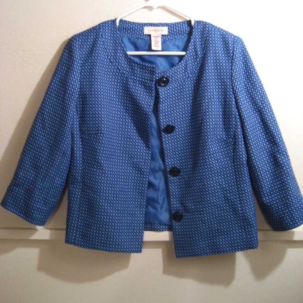 COVINGTON womens button down suit jacket